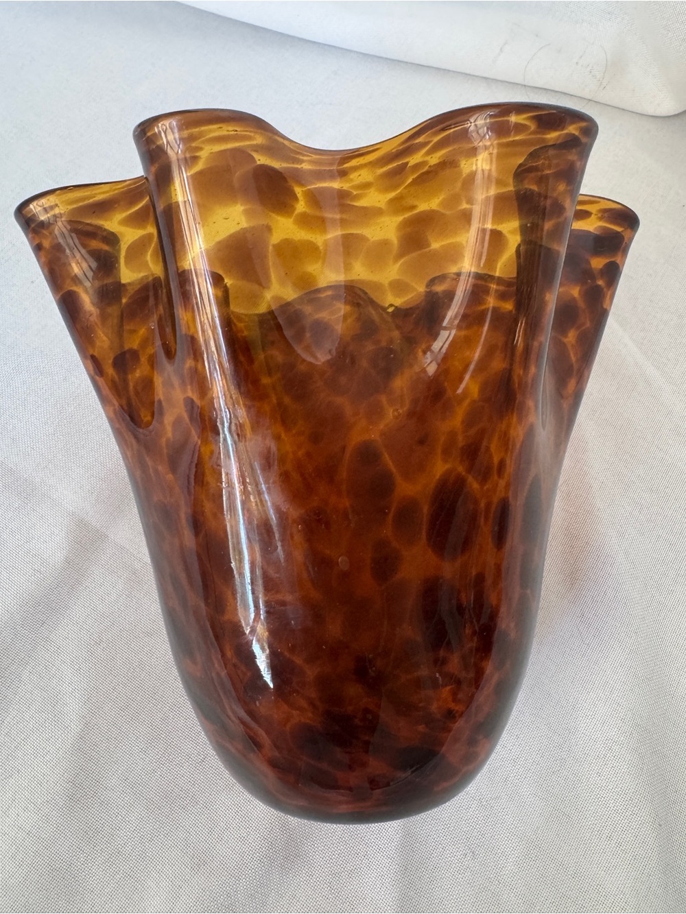 Amber Tortoiseshell Glass Vase – Home Accents